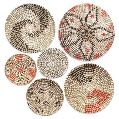 Ahome Rattan Handmade Hanging Wall Basket Decor Woven Basket Wall Hanging Modern Home Accessories for Living Room Bedroom Wall Decor