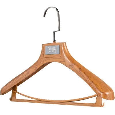High-end Men Clothing Store Wood Color Suit Plastic Hanger Home Hanger Wide Shoulder Custom logo Women's Clothing Store Hangers