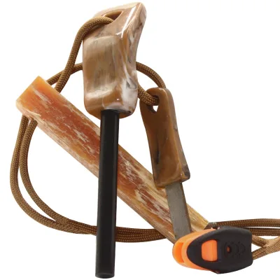 Multifunction Hiking Firestarter Emergency Feuerstahl Camping Fire Starter Set with Fatwood Tinder