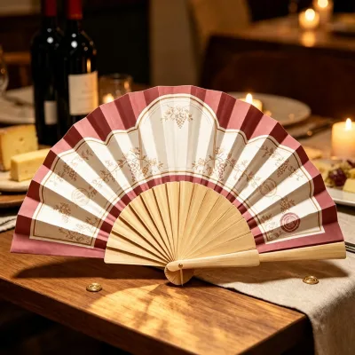 BSBH Hot Selling Red Wood Hand Fan Antique Pretty Look Foldable 23cm for Wedding Bridal Home Decor