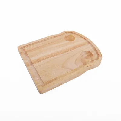 Modern Simple Style Custom Pattern Rectangular Rubber Wood Food Plate Toast Breakfast Board