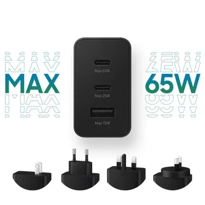 100 watt adaptor charger twin dual 2 port adaptor type c travel adaptor smart charger mobile charger type c
