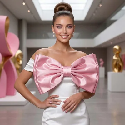 New Arrival Handmade Oversized Satin Bowknot Waist Brooch Pin Fashion Decoration for Wedding Photoshoot