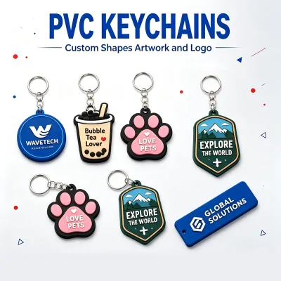 Custom NFC PVC Keychain Tap to Connect Smart Chip Key Ring for Trade Show Brand Retail Restaurant Membership Tourist Gift