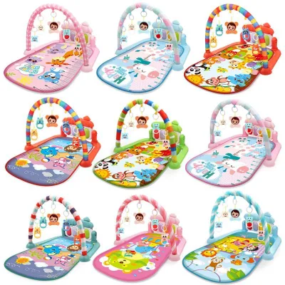 Wholesale Newborn Sports Toys Music Fitness Rack Kid's Piano Crawling Mat Educational Rack for New Baby