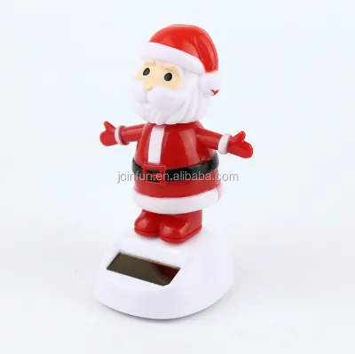 Custom Make Plastic Solar Powered Dancing Sun Catcher Santa Claus Christmas Car Ornament