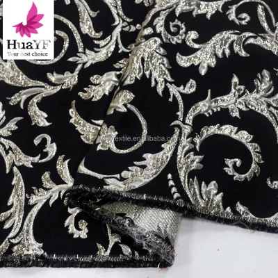 Hot Selling Supply Wholesale Competitive Price Black Brocade Lace Fabric for Dresses