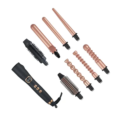 OEM Multi-functional Hair Styler Flat Iron Electric Ceramic Hair Comb LCD Digital Display Professional Hair Straightener Curler
