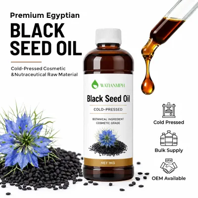 Black Seed Oil Cold Pressed Cosmetic Grade Bulk Raw Material Aromatherapy Daily Cosmetic Industrial Formula OEM Available