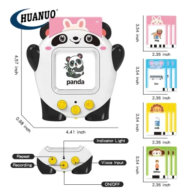 Toddler Learning Toys Function Card Reader Panda Talking Flash Cards with Recording Function
