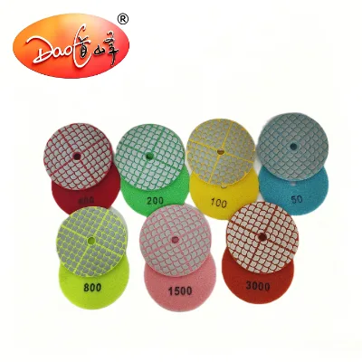 Daofeng 4inch New Style Sector Shape Dry Polishing Pads Diamond Polishing Pads for Stone