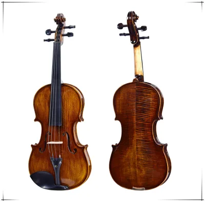 Handmade Violin Professional All Solid Spruce Top 4/4 Full Size Violin Professional with Free case