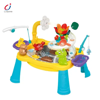 Chengji Diy Beach Game Toy Sunflower Electric Running Water Fun Activity Summer Animal Theme Outdoor Water Play Table for Kids
