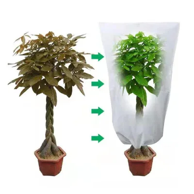 Waterproof Outdoor Garden Supplies Nonwoven Fabric Plant Cover with Drawstring Zipper Farm Plant Protection Cover