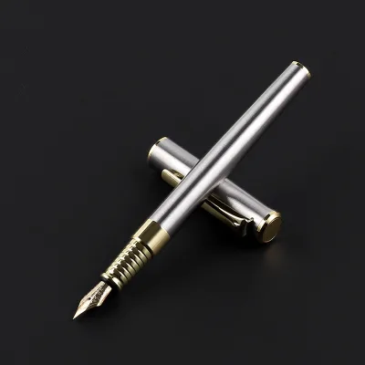 1MM Art Angle Business Advertising Gift Stainless Steel Fountain Pen for Student Adult Calligraphy Practice Writing
