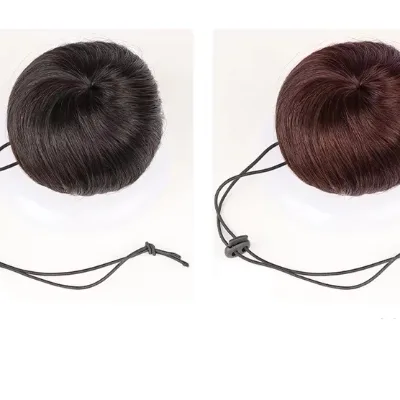 Remy Real Human Extra Hair Machine Extensions Blonde Women Drawstring Buns