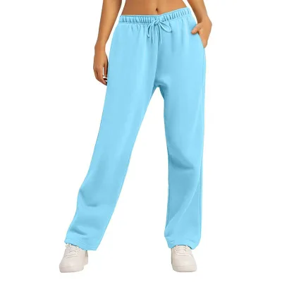Women's Sporty Casual Wide-leg Pants with Custom Patterns, Sporty Elasticated, Fashionable and Comfortable Long Pants
