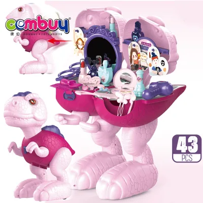 Sliding Dinosaur Storage Box Kids Pretend Play Makeup Girl Toy Cosmetic Set