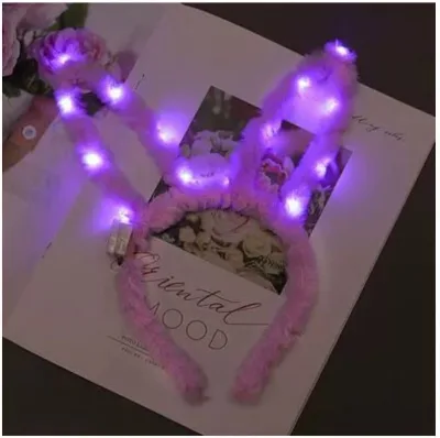 New Concert Party Rabbit Headdress Hair Bands Bunny Ears Led Light up Headband