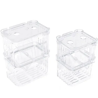Guppy Breeding Incubation Box Plastic Aquarium Accessory with Oxygen-Boosting Transparent Design for Fry Baby Fish Live-Hatching