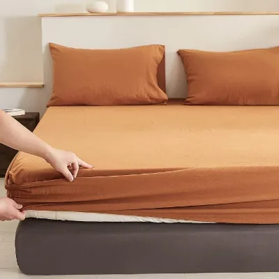 Hemp Environmentally Friendly Antibacterial Moisture-Proof Mattress Cover High-End Breathable Quick Drying Fitted Sheet for Home