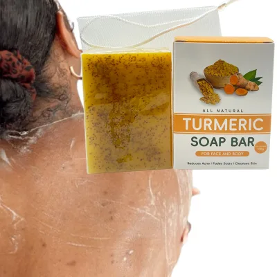 For Face and Body Cleanses Skin Soap With Turmeric Customized Brand Lemon Dark Spot Remover Skin Whitening Soaps Bar Ecofriendly