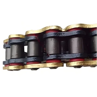 Two-Tone Gold Black Motorcycle Drive Chain Carbon Steel Red O-ring Heavy Load Off-Road Moto Transmission Chain Fit Dirt Bike ATV