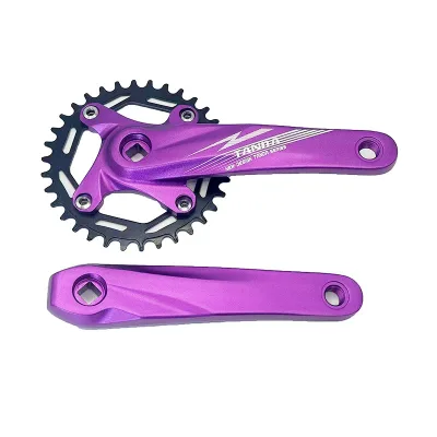 Mountain Bicycle Square Taper Crankset 170MM 104BCD Chainring with Offset Teeth 9/10/11 Speed Single Chainring Conversion Kit
