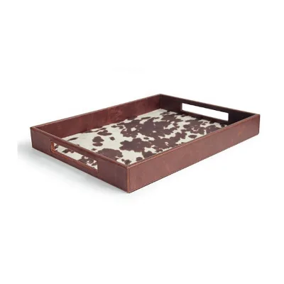 Luxury Simulation Leather Material Hotel High-end Service Tray