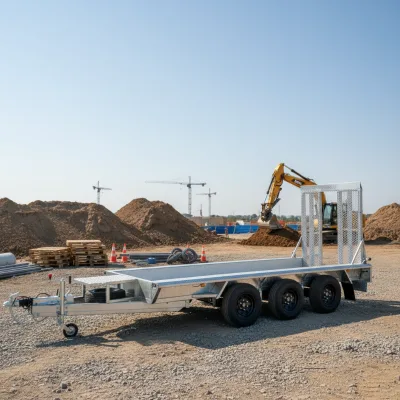 Triple Axle Electric Brake Utility European Standard Excavator Transportation Trailer