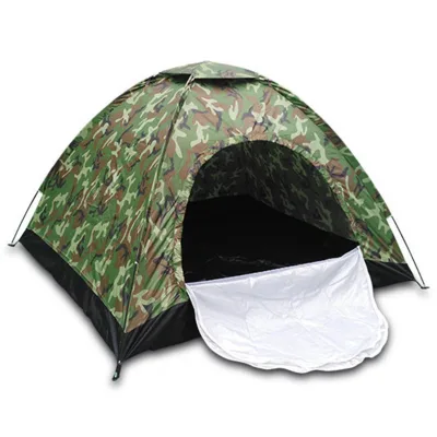 Pop Tent Breathable Skylight Camping Tent Waterproof Windproof Hiking Tent Foldable Camouflage Tent Single Layer Four-season 1-2