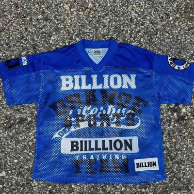 Custom Graphic Oversized Cropped Boxy Sports T-shirt Streetwear Sublimation DTG Printing Breathable Mesh Soccer Jersey