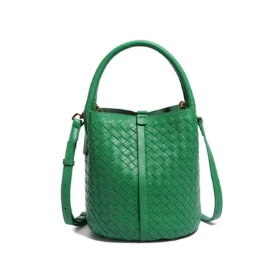 Bucket bag high-end handbag, large capacity shoulder bag,woven retro crossbody bag