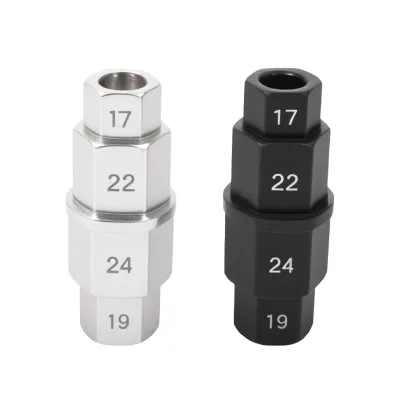 Motorcycle Axle Socket Wrench 3/8 Inch Drive 17 19 22 24mm Hex Socket for Motorcycle Rear Wheel Axle Removal Repair