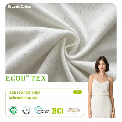 Organic Cotton Jacquard Woven Fabric for Shirt Making GOTS Certified Wholesale Fabric Supplier