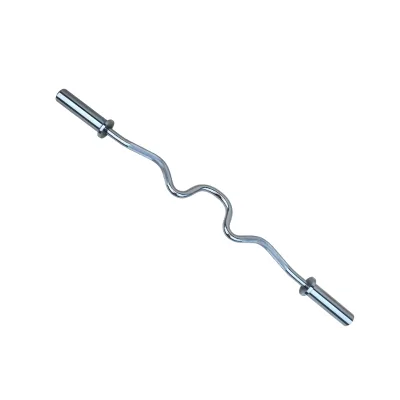 Weightlifting Chrome Solid Steel Barbell Bar With 2 Spring Collars for Weight Training and Powerlifting for Gym Equipment