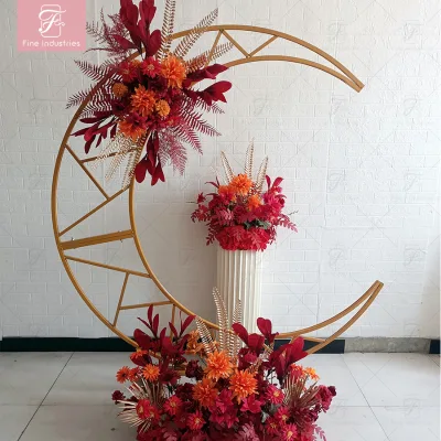Wholesale Iron Frame Round Moon Ship Backdrop for Wedding Party Events Decoration with Customizable Color & Logo