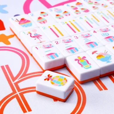 Wholesale Melamine Happy Birthday American Mahjong Tiles 160 Pieces Mahjong Tile Set Various Colors Custom Designs Available