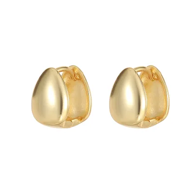 Retro Design Pure Silver 925 Jewelry Wholesale High End Polish Water Drop Shape Ear Clip on Double Sided Earrings