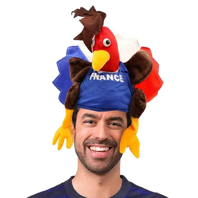 Factory Wholesale Custom logo French Cockerel Hat Sporting Events Party Supplies for France Football Rugby Fans Cheering