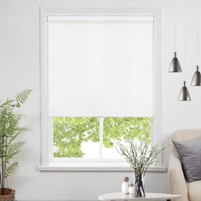 New Style Built-In Plain Waterproof Manual Full Blackout Spring Fabric Roller Blinds for Living Room & Bedroom