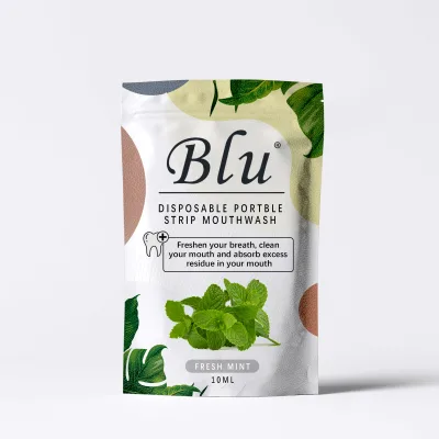 Organic Alcohol Free Xylitol Natural Herbal Coconut Oil Mint Liquid Portable Sachet Strip Travel Mouthwash 10ml Oem