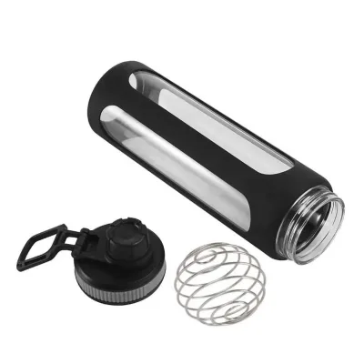 D6029 High-borosilicate Glass Protein Shaker GYM Markings Milkshake Cup Fitness Sport Shaker Bottle