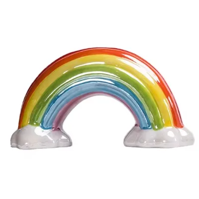 Promotional Kindergarten Rainbow Shape Coin Bank Children's Ceramic Piggy Bank Money Saving Storage Pig Pattern Coin Bank Sale