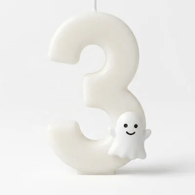 Whimsical Ghostly Number Candles Halloween Birthdays Spooky One Theme Party Supplies Smokeless Dripless Premium Toppers Easter