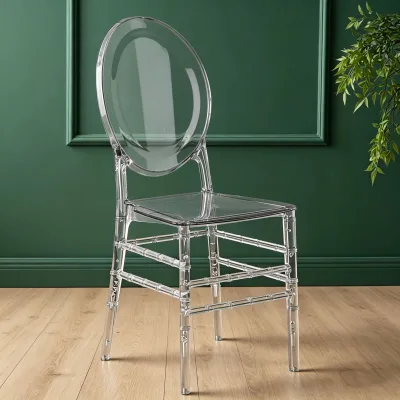Wholesale Transparent Event Banquet Chair Napoleon French Crown Wedding Party Acrylic clear Party Chairs