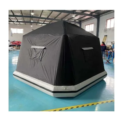 Fashion Sand Beach PVC Inflatable Floating Raft & Island Light Weight Drifting Water Activities Tent for 2 Persons