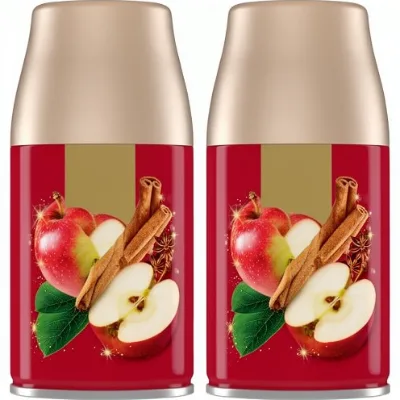 For Eco-Friendly Automatic Spray Refill Warm Apple & Spices Scented Air Freshener for Home Bathroom Non-Toxic 6.2 Oz 2 Count