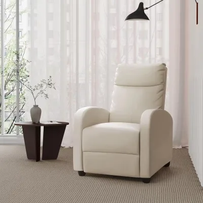 Modern Adjustable Comfortable Massage Fabric Upholstered Metal Frame Leisure Recliner with Push Back