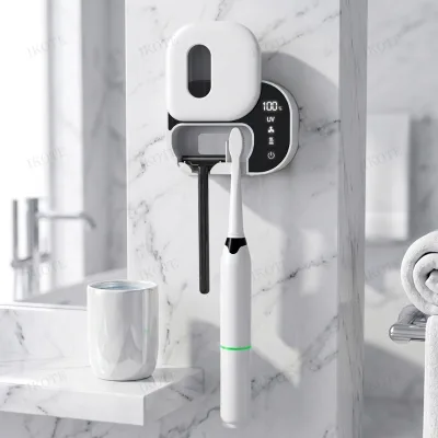 OEM New Smart UV Sterilizer Automatic Heating Drying and Disinfection Mini Wall Two Person Toothbrush Sanitizing Case